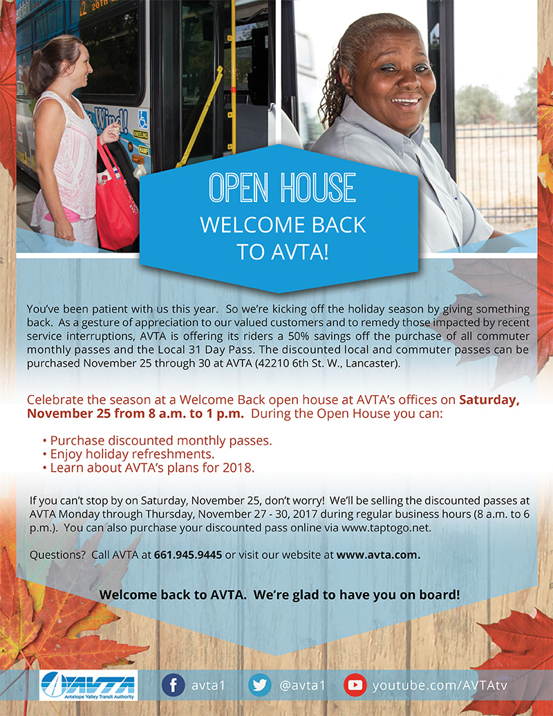 Open House - Welcome Back to AVTA!